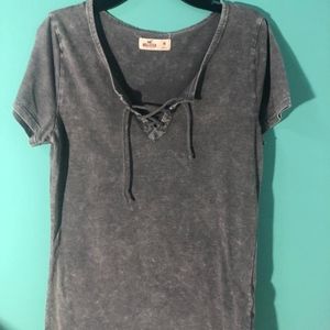 Hollister lace up t- shirt